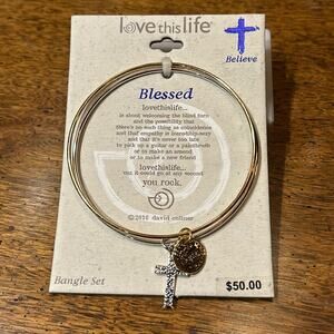 Love this Life Blessed Adjustable Bracelet Cross  #818. New on Card!  Believe